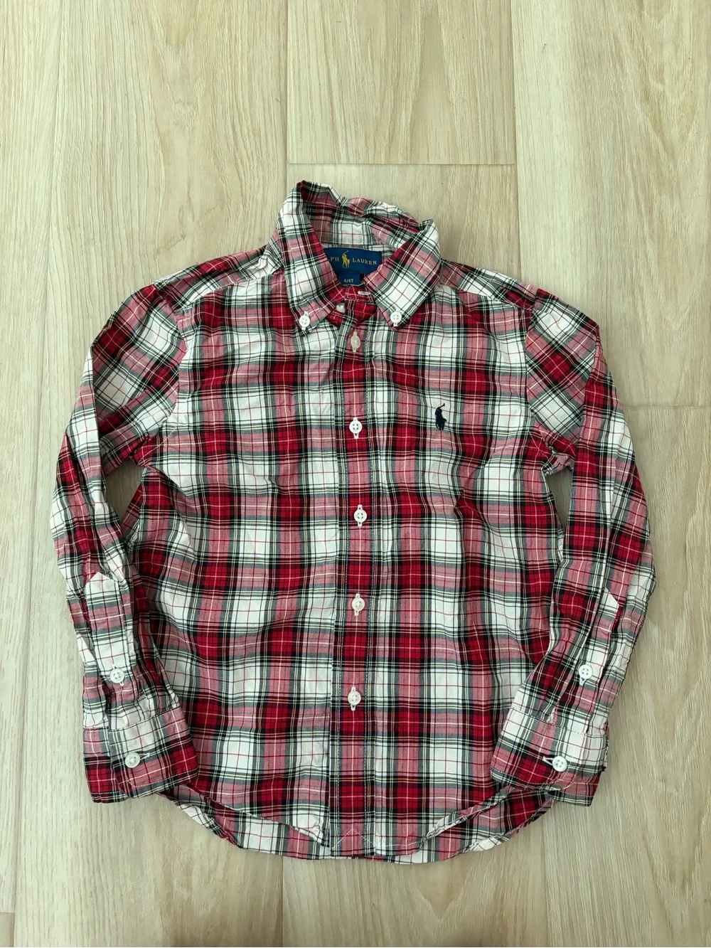 Boys Ralph Lauren Red & White Plaid Button Up Shirt